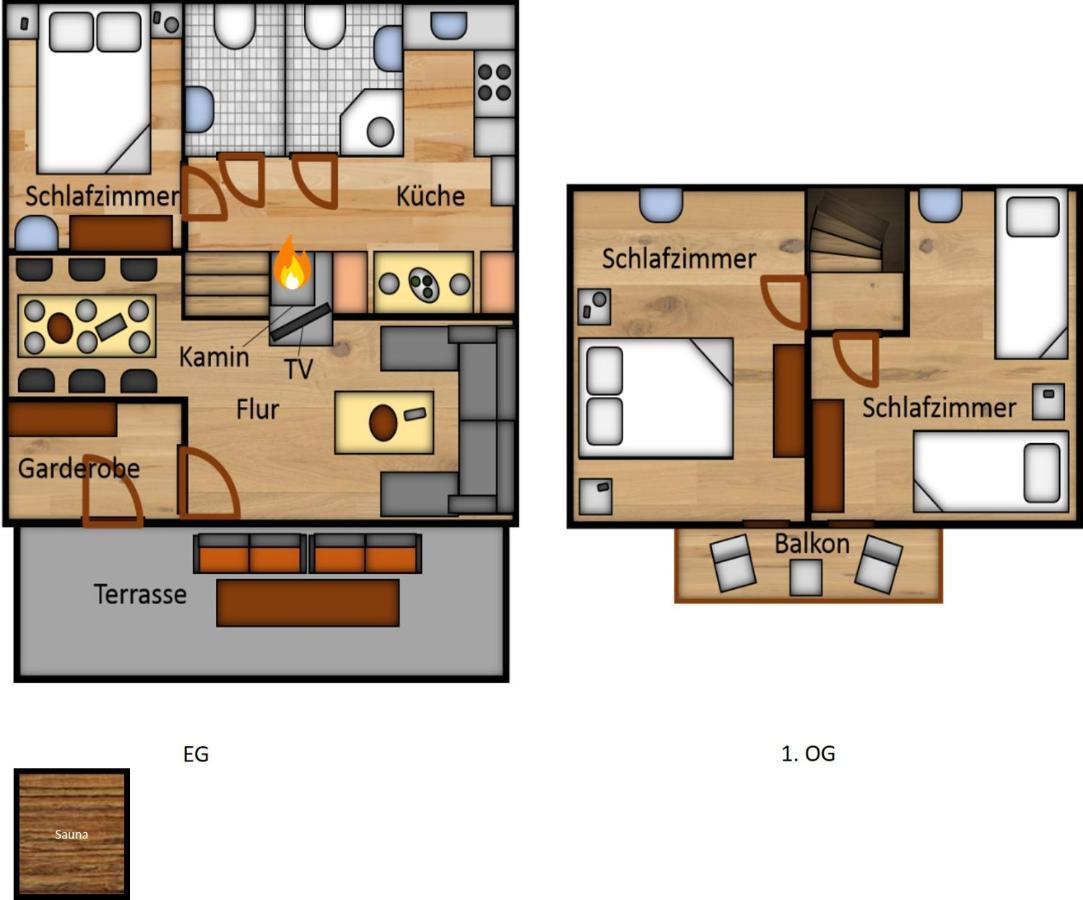 קירכהיים Ferienhaus Bei Simone Mit Sauna מראה חיצוני תמונה